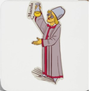 Médico medieval con matula: el color de la orina